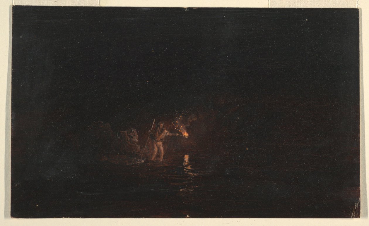 Kresba, Noční rybářská scéna, 1868-69 od Frederic Edwin Church