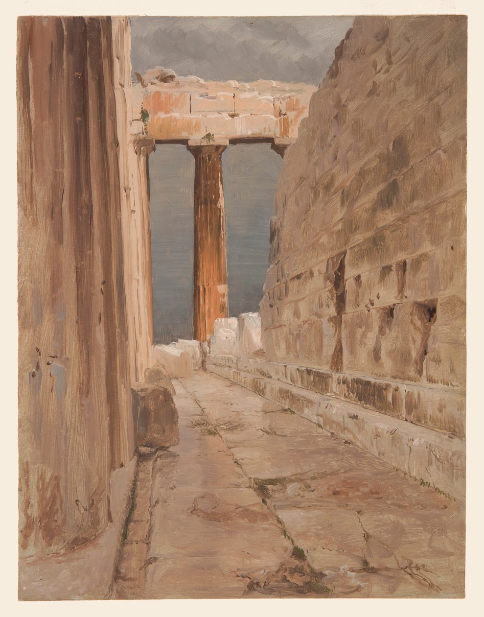 Kresba, severní peristyl Parthenónu, Athény, 1869 od Frederic Edwin Church
