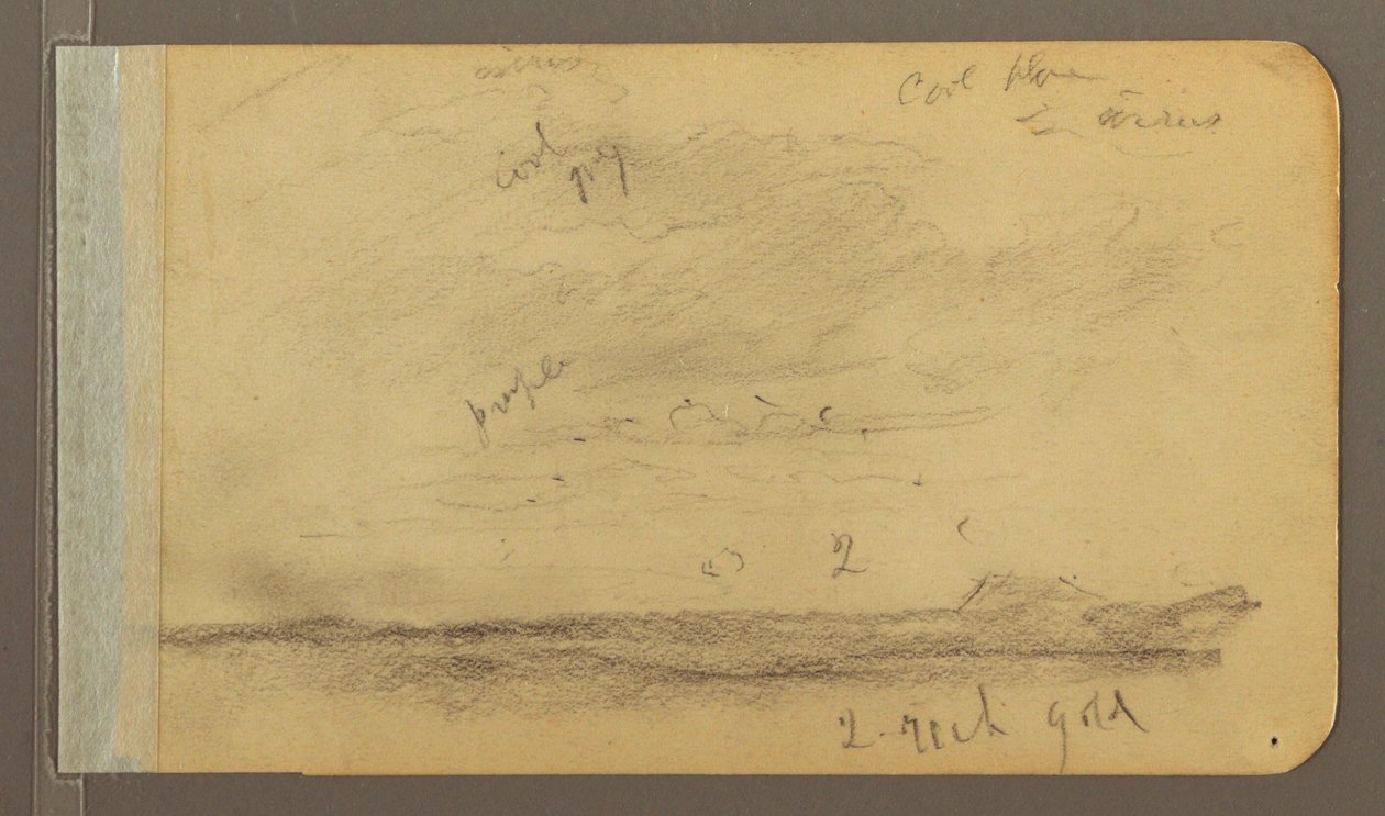 Kresba, Orizaba; Verso: Zatažená obloha, střecha, 1889 od Frederic Edwin Church