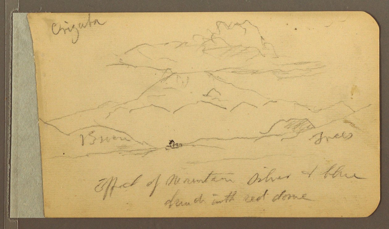 Kresba, Orizaba; Verso: Nebe, 1889 od Frederic Edwin Church