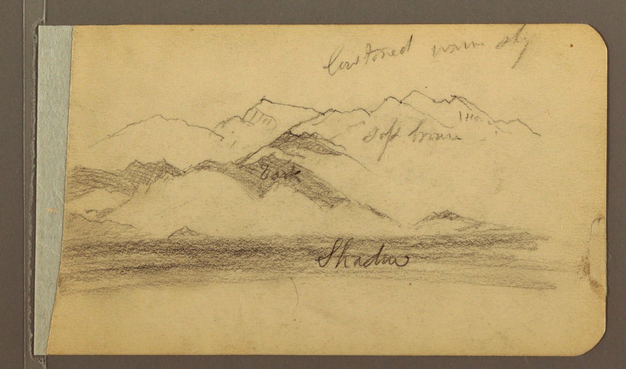 Kresba, Vrchol Orizaby, postava; Verso: Rovina a pohoří, 1889 od Frederic Edwin Church