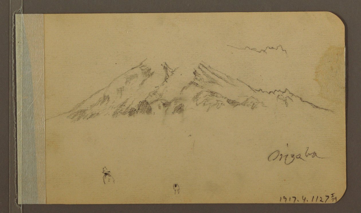 Kresba, Vrchol Orizaby, postava; Verso: Rovina a pohoří, 1889 od Frederic Edwin Church