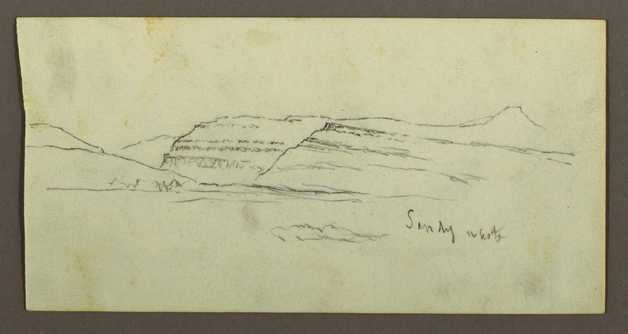 Kresba, Rovina a pohoří, pravděpodobně 1868 od Frederic Edwin Church
