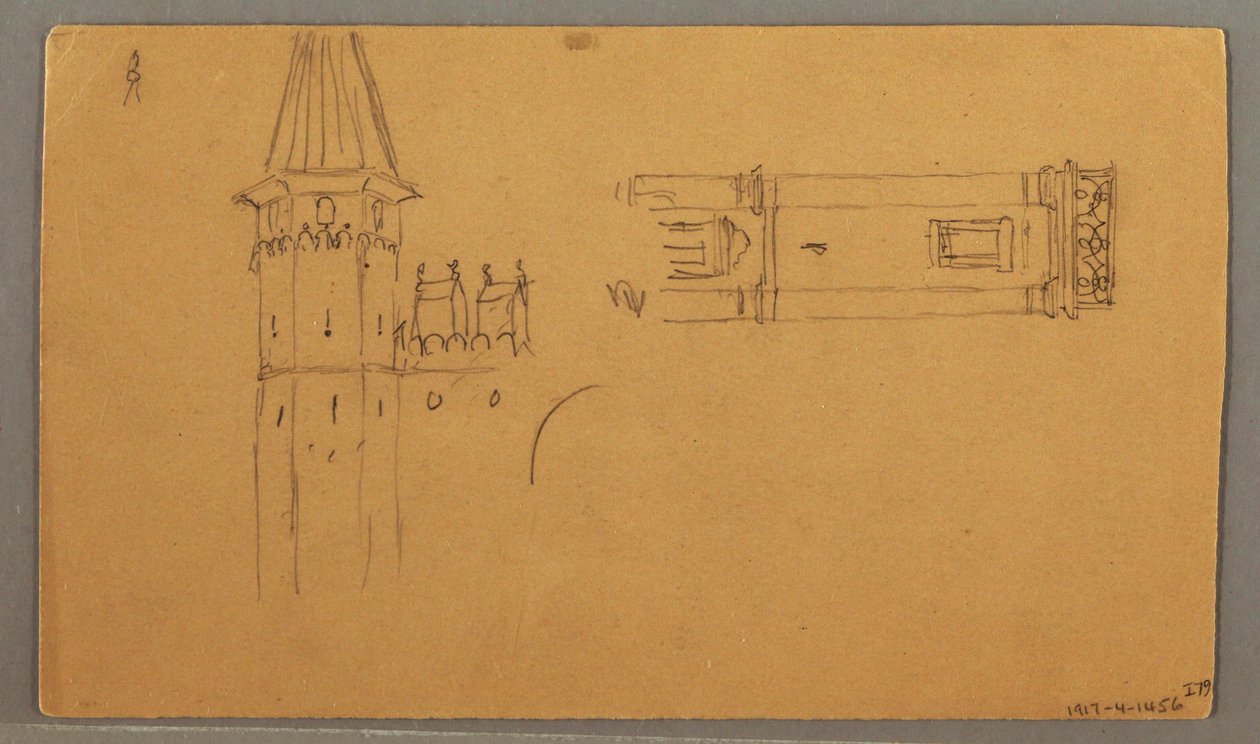 Kresba, pláně, architektonické studie, 4. června 1868 od Frederic Edwin Church