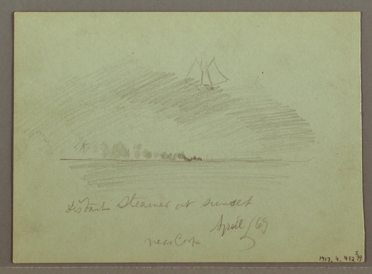 Kresba, Skály před pobřežím, Skalnaté útesy u pobřeží, duben 1869 od Frederic Edwin Church