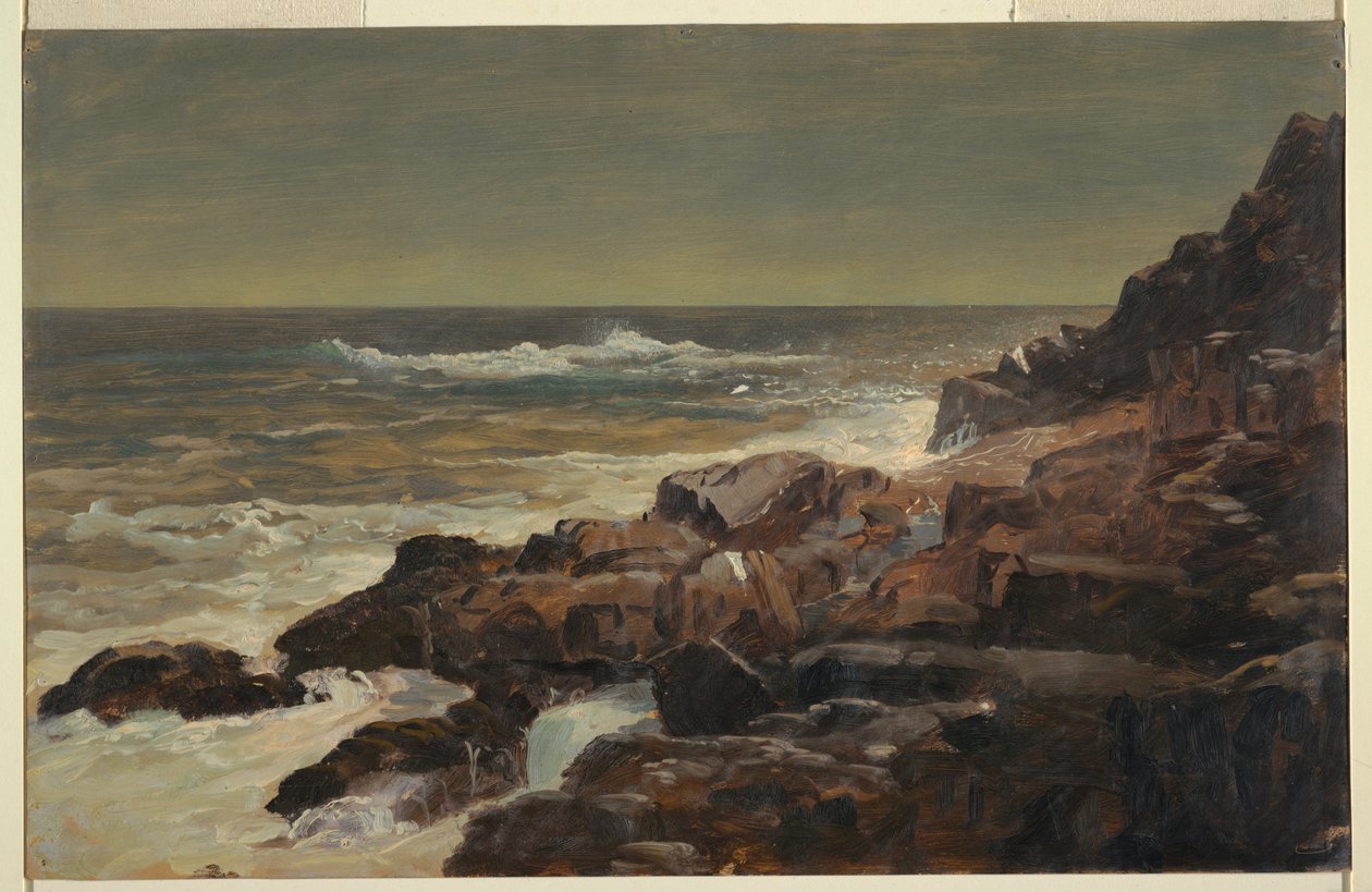 Kresba, Skalnaté pobřeží, Maine, asi 1860 od Frederic Edwin Church