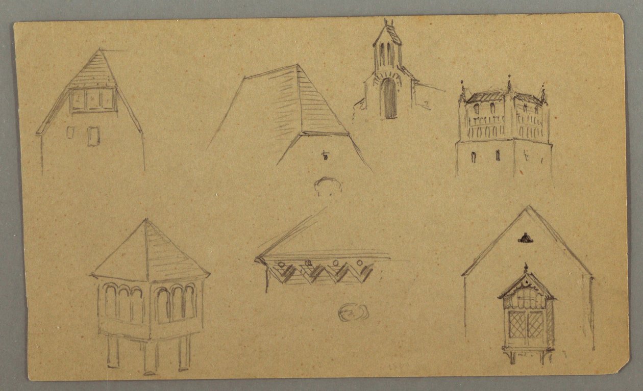 Kresba, Studie střechy, Rakousko (), 1868 od Frederic Edwin Church