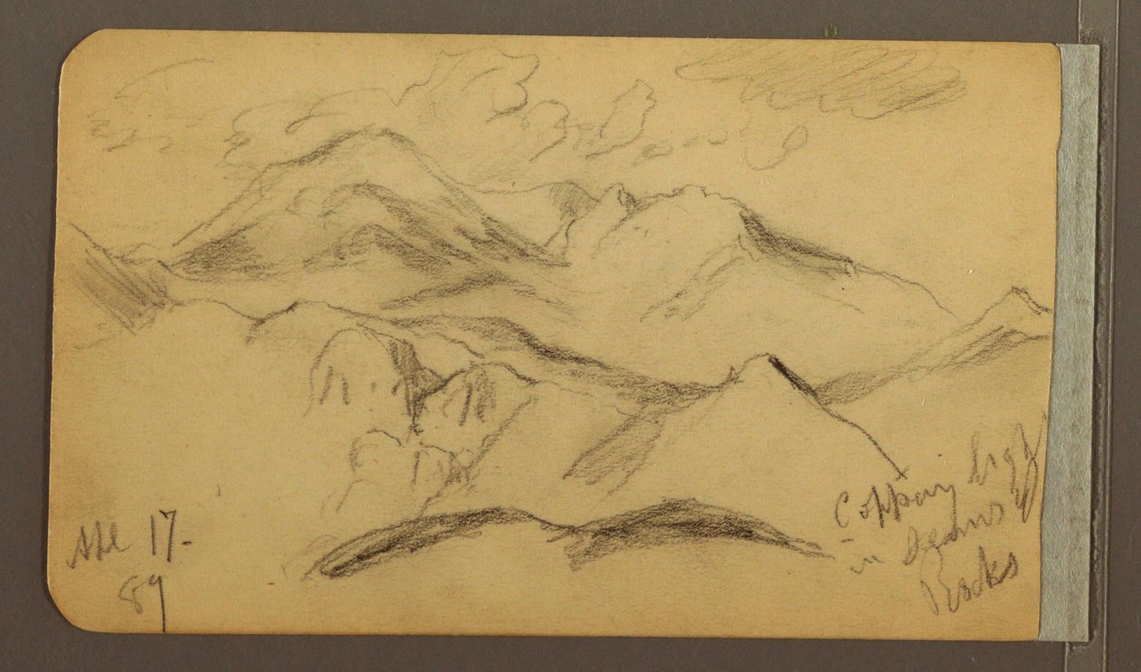 Kresba, Drsné hory, 17. dubna 1889 od Frederic Edwin Church