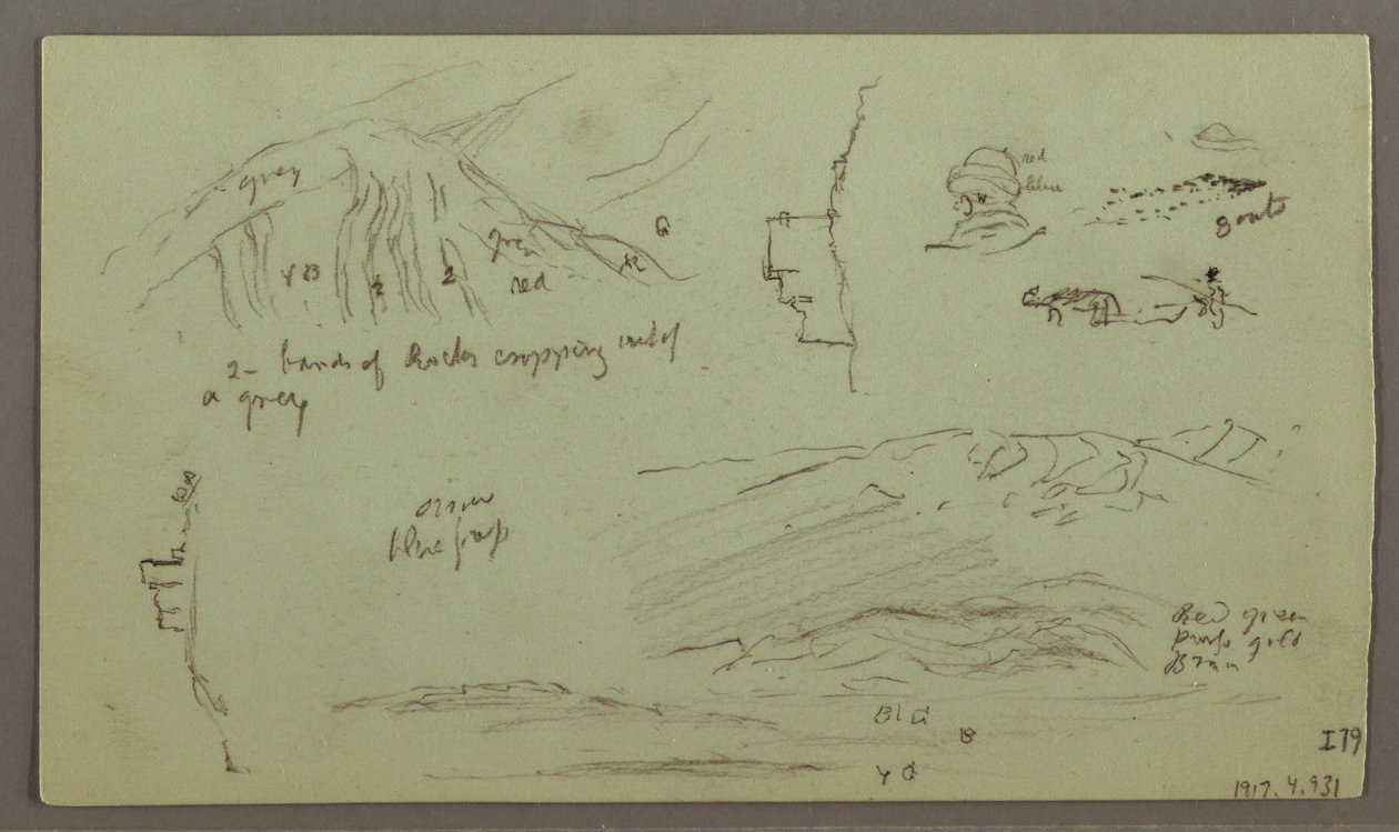 Kresba, Ruiny, figurální studie, 27. dubna 1868 od Frederic Edwin Church