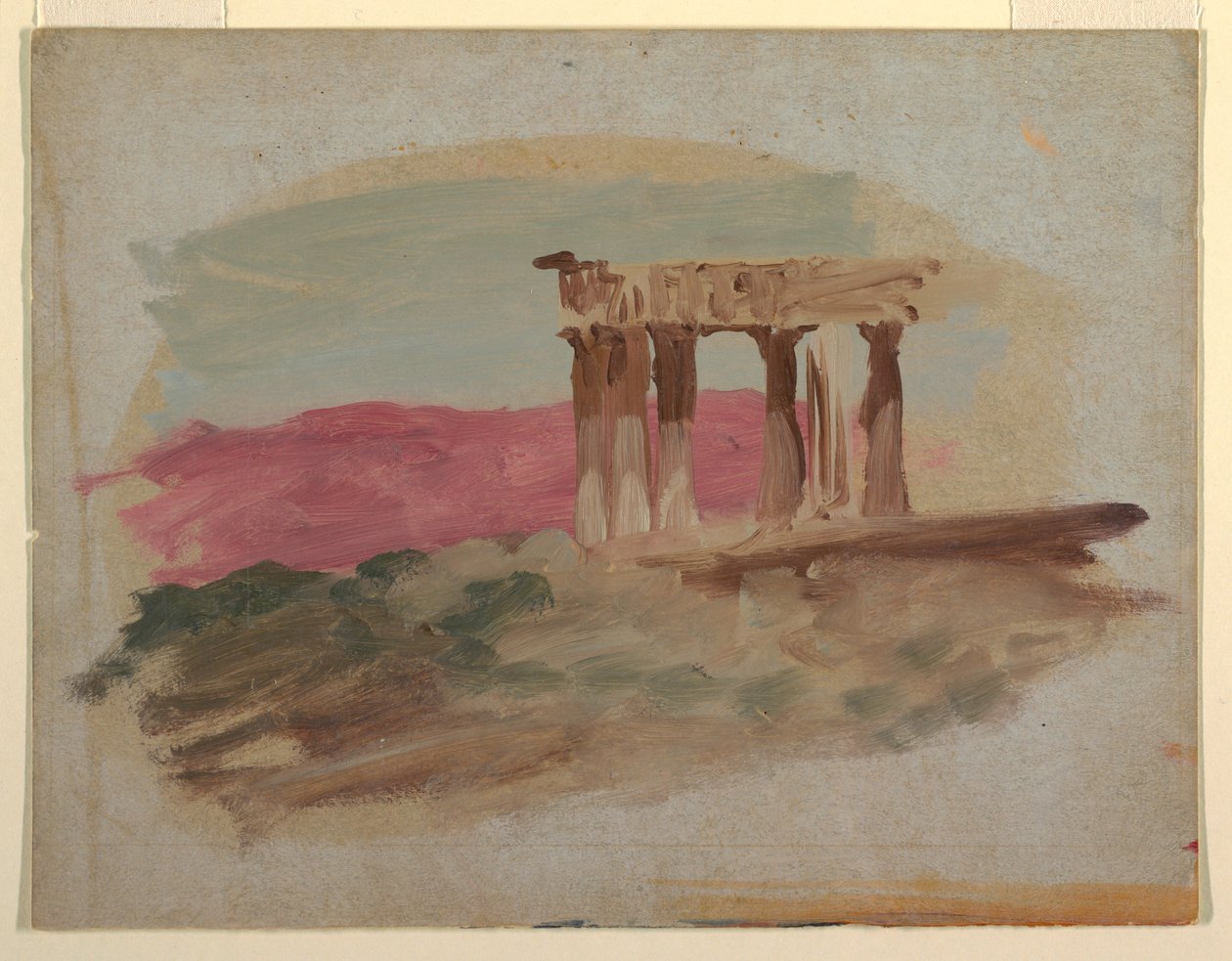 Kresba, Zřícenina dórského chrámu, Korint, 1869 od Frederic Edwin Church