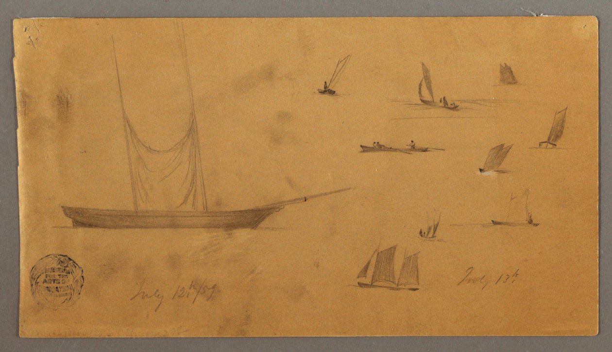 Kresba, Studie plachetnice, 12.-13. července 1859 od Frederic Edwin Church