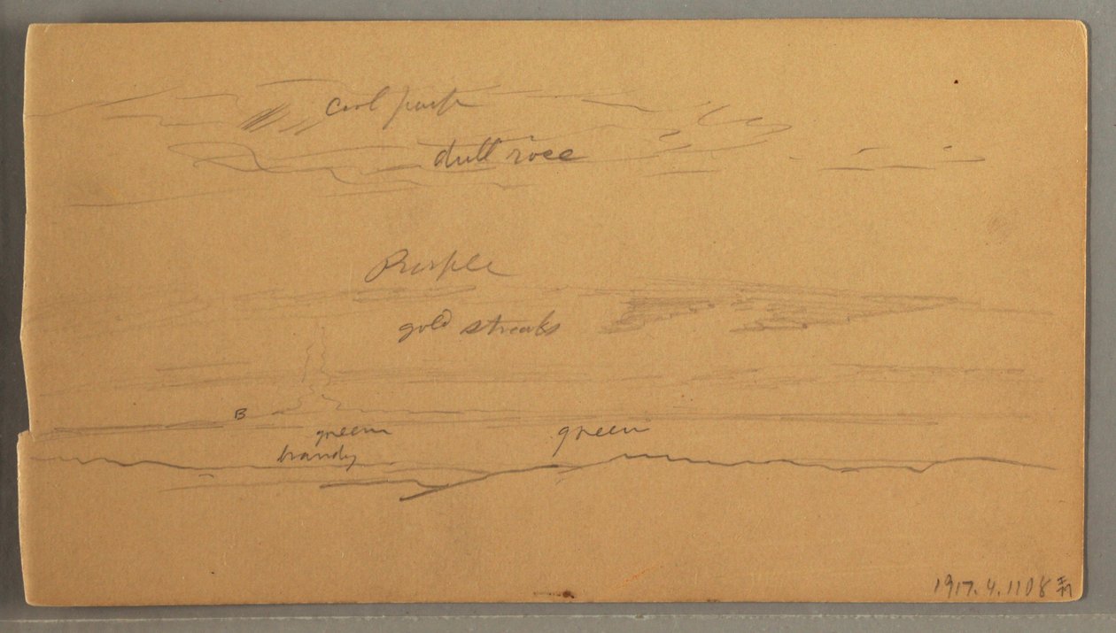 Kresba, Ostré vrcholky hor, zatažená obloha, červen 1874 od Frederic Edwin Church
