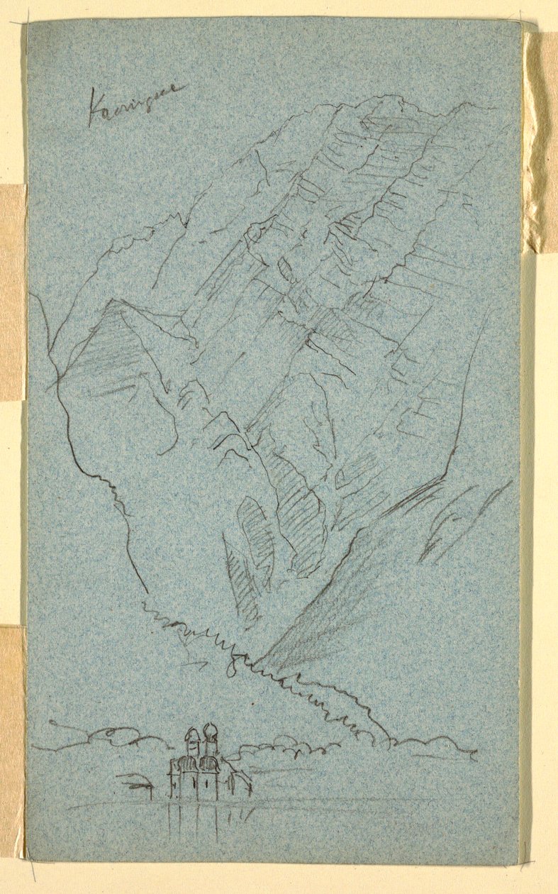 Kresba, břeh Konigssee, B, červenec 1868 od Frederic Edwin Church