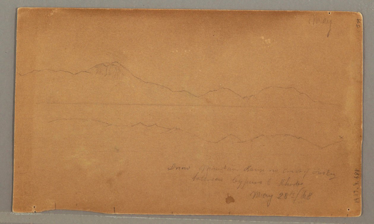 Kresba, boční pohled na budovu, okno, 29. května 1868 od Frederic Edwin Church