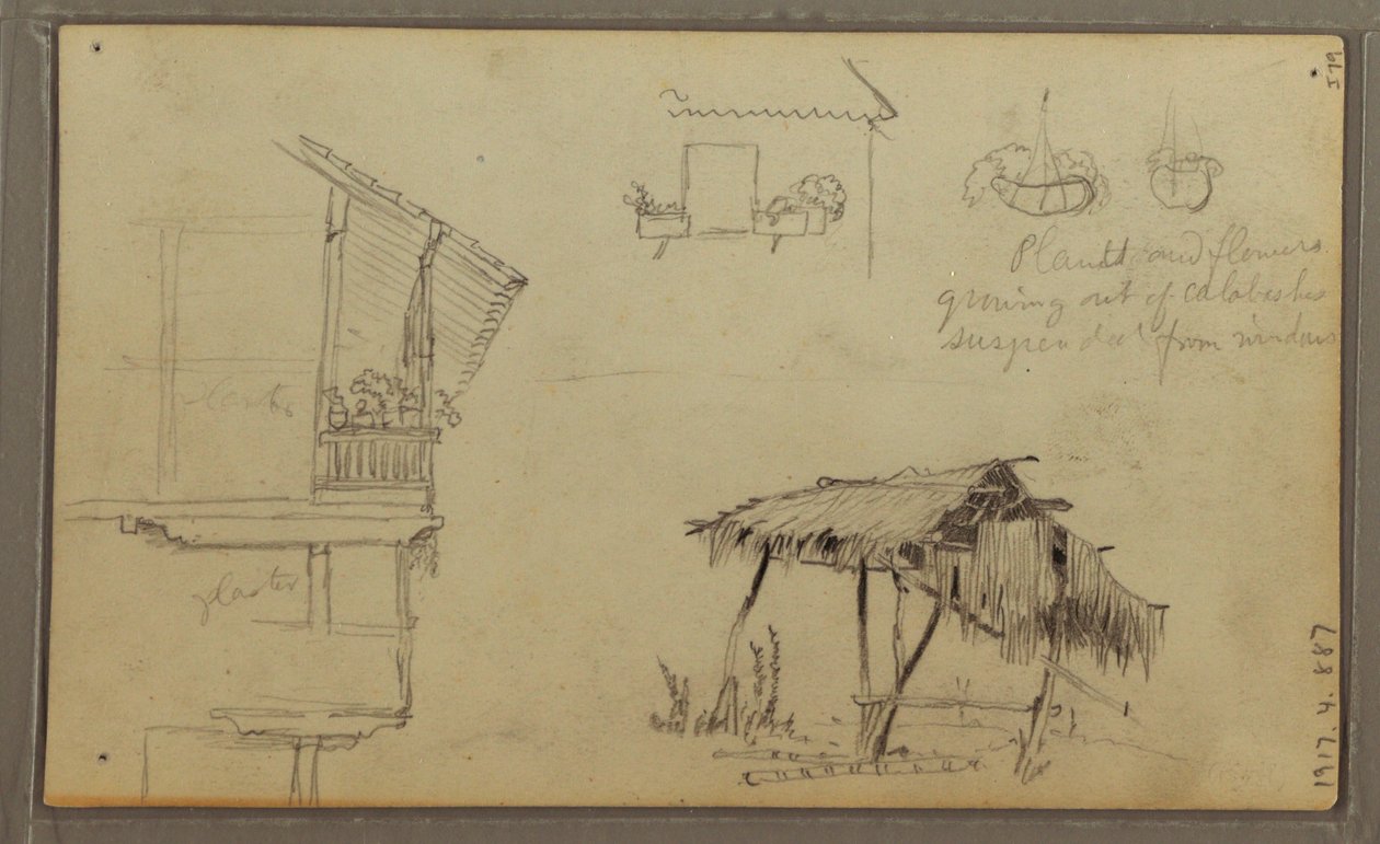 Kresba, Sketches, Ecuador or Colombia; Verso: Sketches, Ecuador or Colombia, 1857 od Frederic Edwin Church
