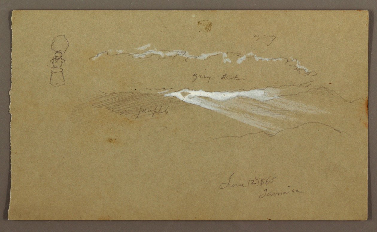 Kresba, obloha, postava, 12. června 1865 od Frederic Edwin Church