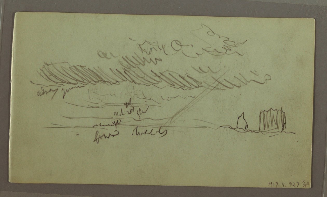 Kresba, Studie oblohy, únor 1869 od Frederic Edwin Church