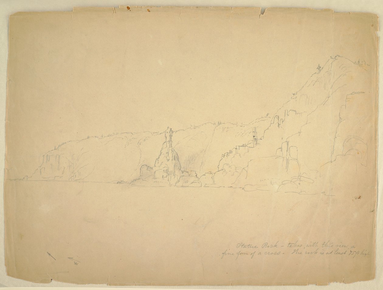 Kresba, "Socha Rock", září 1851 od Frederic Edwin Church