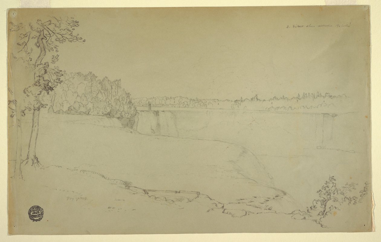 Kresba, studie. Niagarské vodopády., pravděpodobně 1856 od Frederic Edwin Church