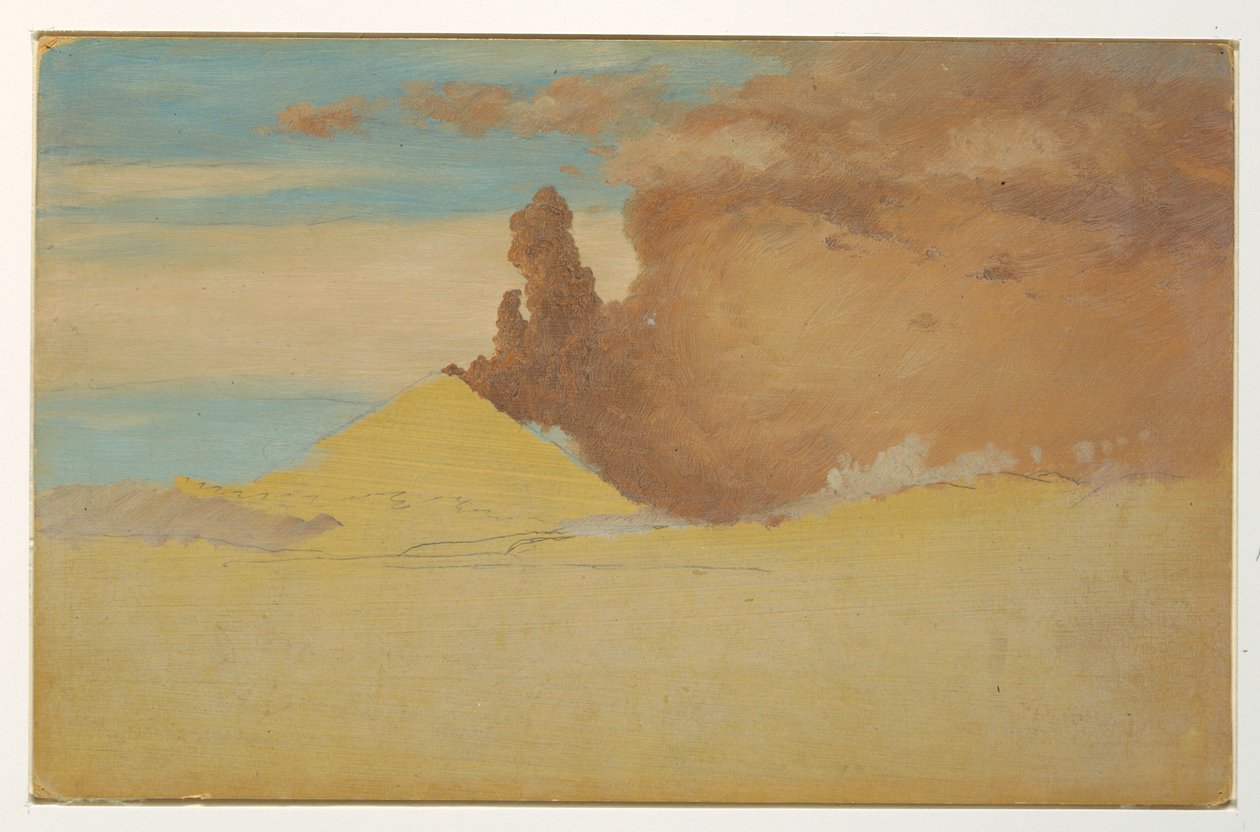Kresba, Studie Cotopaxi při výbuchu, Ekvádor, 1853 od Frederic Edwin Church