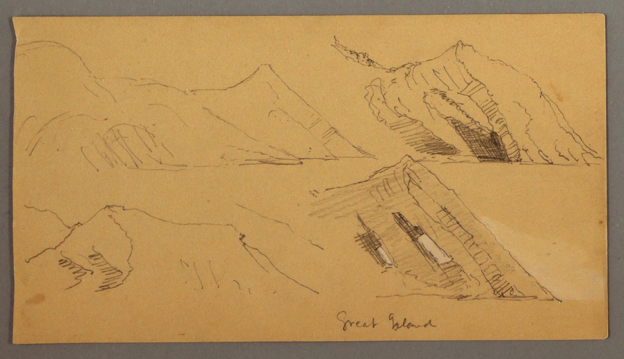 Kresba, Studie skalních útesů, pravděpodobně 1859 od Frederic Edwin Church