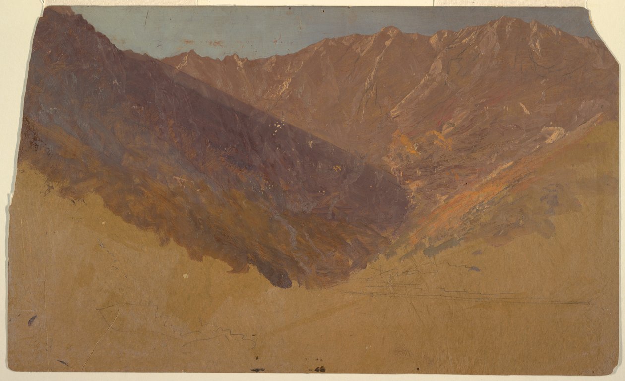 Kresba, Studie Velké pánve, hora Katahdin, 1860-70 od Frederic Edwin Church