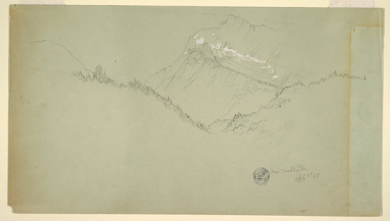 Kresba, vrchol Watzmann, nedaleko Berchtesgadenu, 9. července 1868 od Frederic Edwin Church