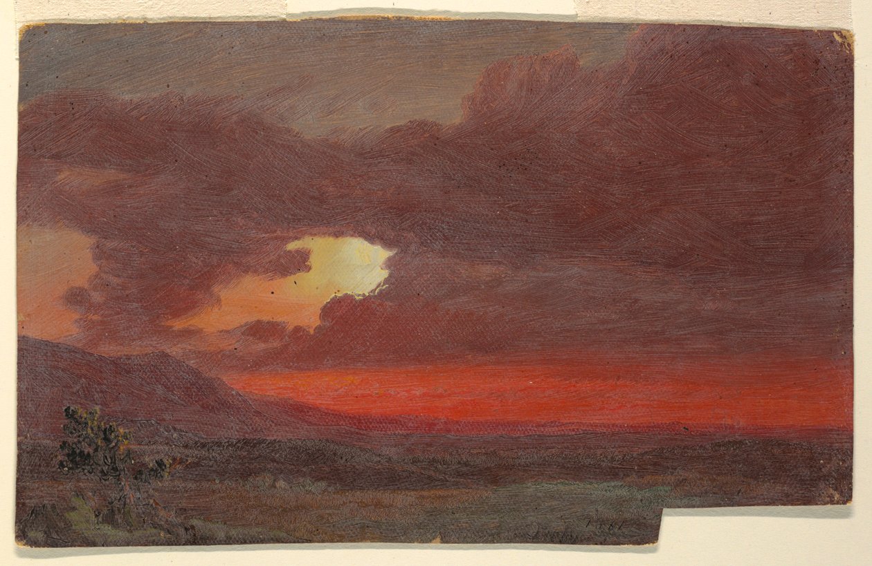 Kresba, Západ slunce, Hudson, New York, červenec 1861 od Frederic Edwin Church