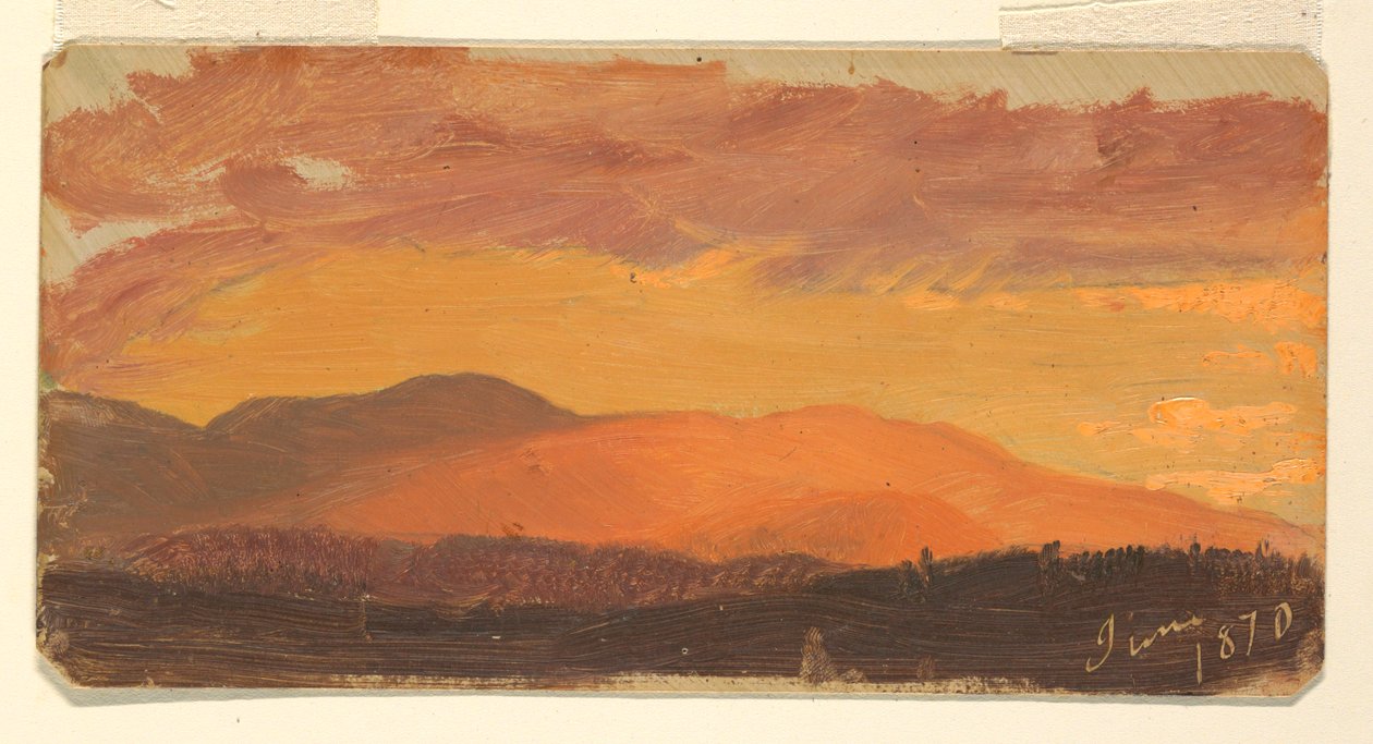 Kresba, Západ slunce, Hudson Valley, červen 1870 od Frederic Edwin Church