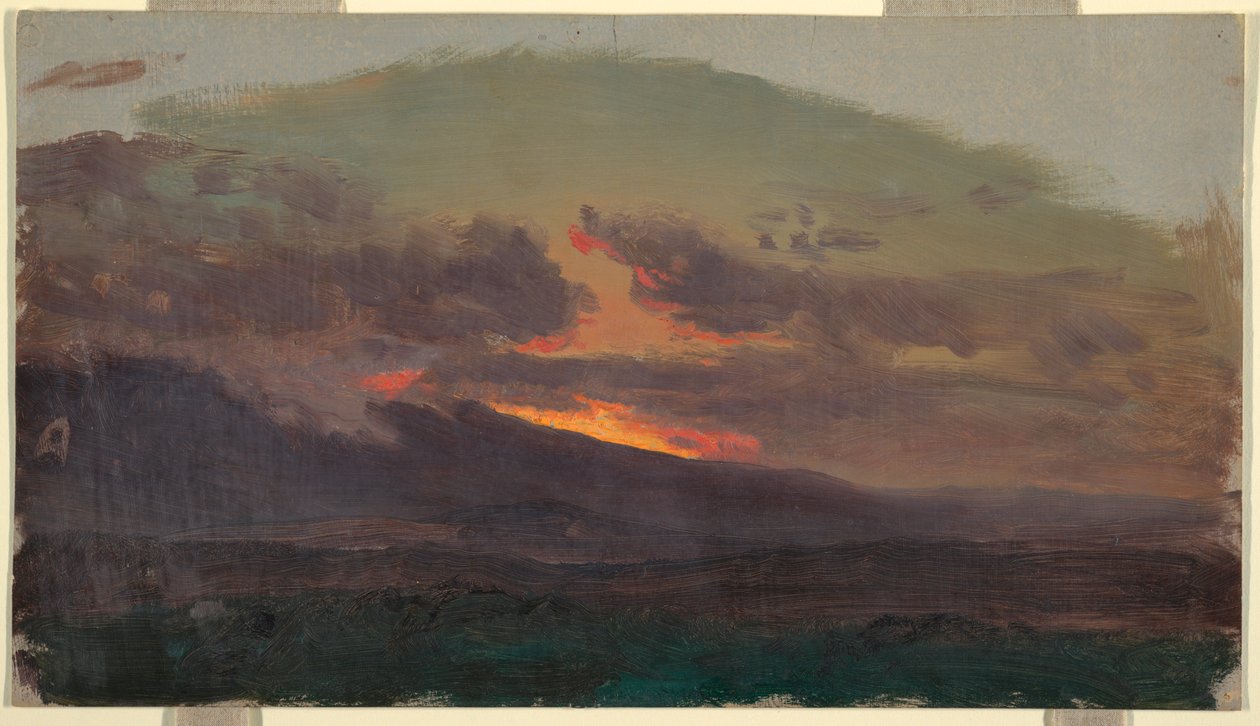 Kresba, Západ slunce v Catskills, 1870-80 od Frederic Edwin Church