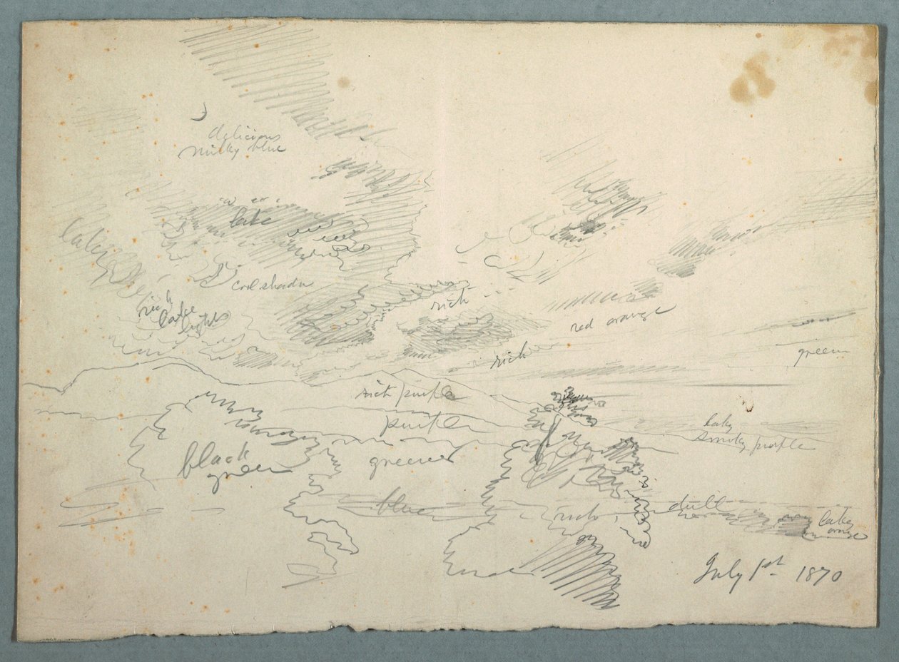 Kresba, Západ slunce z Olany, 1. července 1870 od Frederic Edwin Church