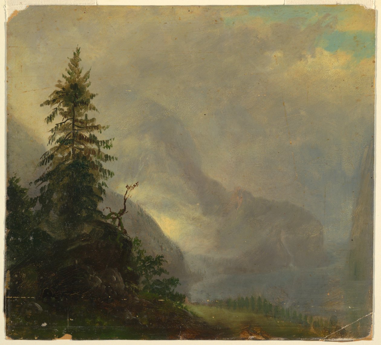 Kresba, Koenigsee u Berchtesgedenu, Bavorsko, 1868 od Frederic Edwin Church