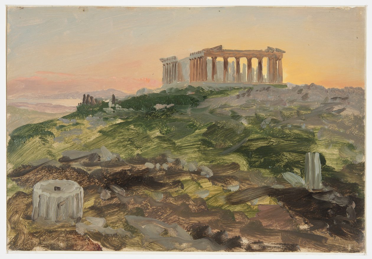Kresba, Parthenon od jihovýchodu, duben 1869 od Frederic Edwin Church
