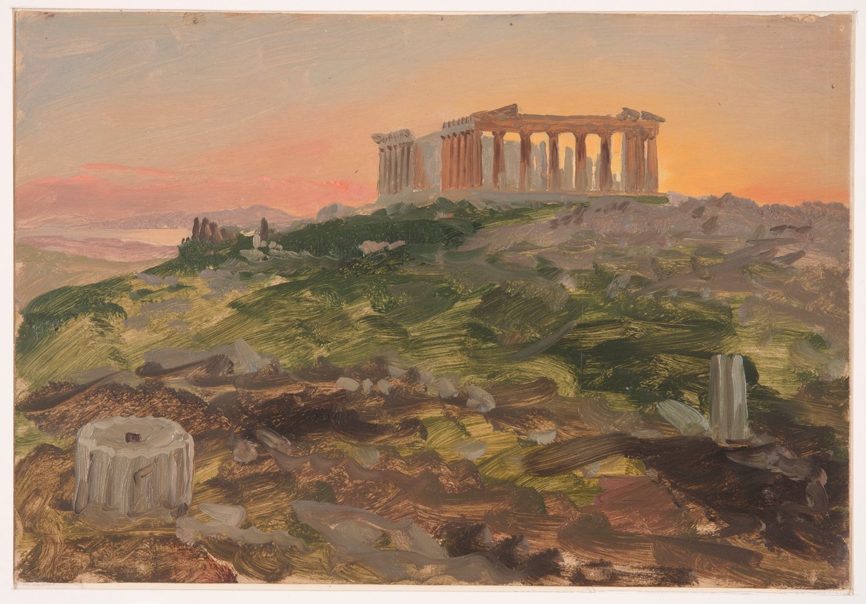 Kresba, Parthenon od jihovýchodu, duben 1869 od Frederic Edwin Church