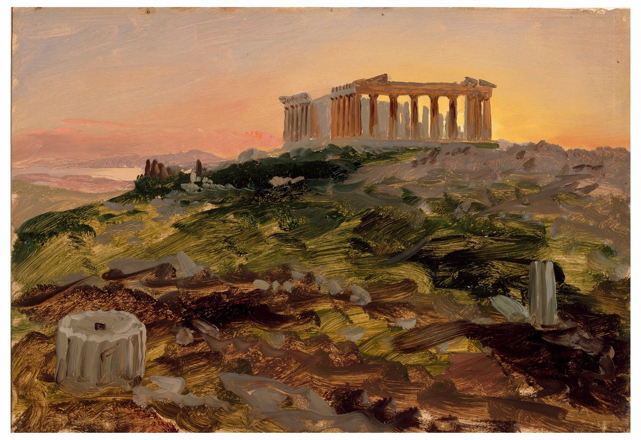 Kresba, Parthenon od jihovýchodu, duben 1869 od Frederic Edwin Church