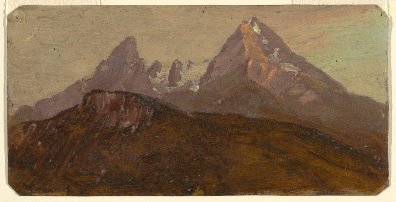 Kresba, Watzmann, Berchtesgaden, Bavorsko, 1868 od Frederic Edwin Church