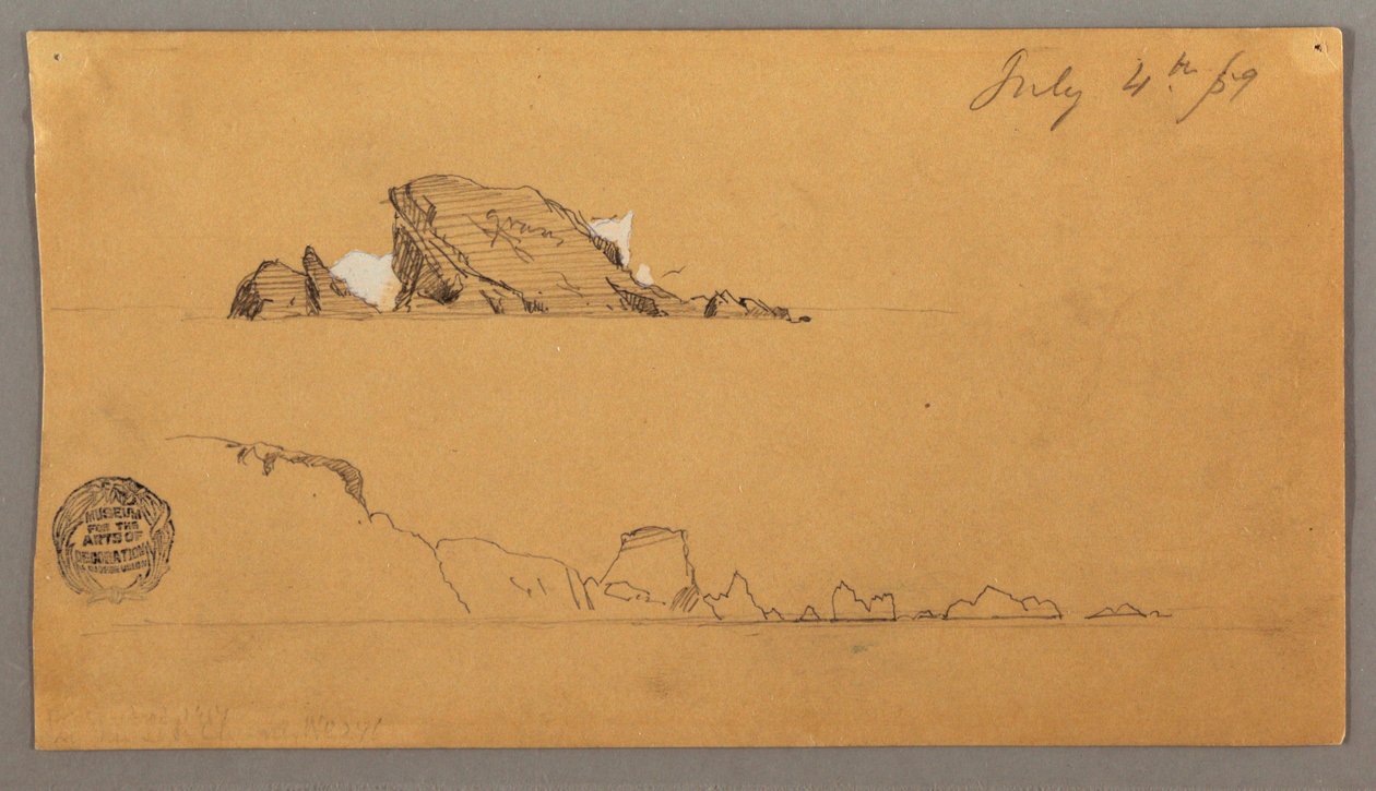 Kresba, Dva ledovce, 4. července 1859 od Frederic Edwin Church