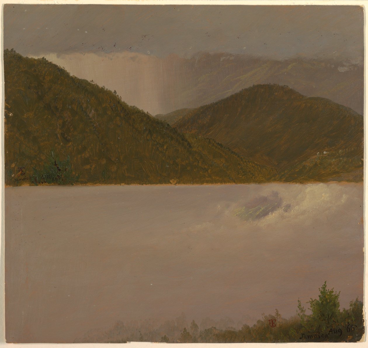 Kresba, Dvě studie mraků a vrcholků hor, srpen 1865 od Frederic Edwin Church