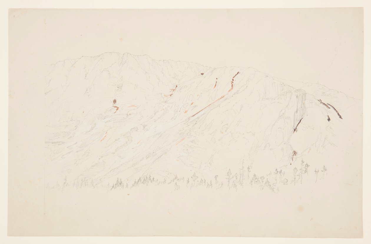 Kresba, horní část Velké pánve, hora Katahdin, září 1877 od Frederic Edwin Church