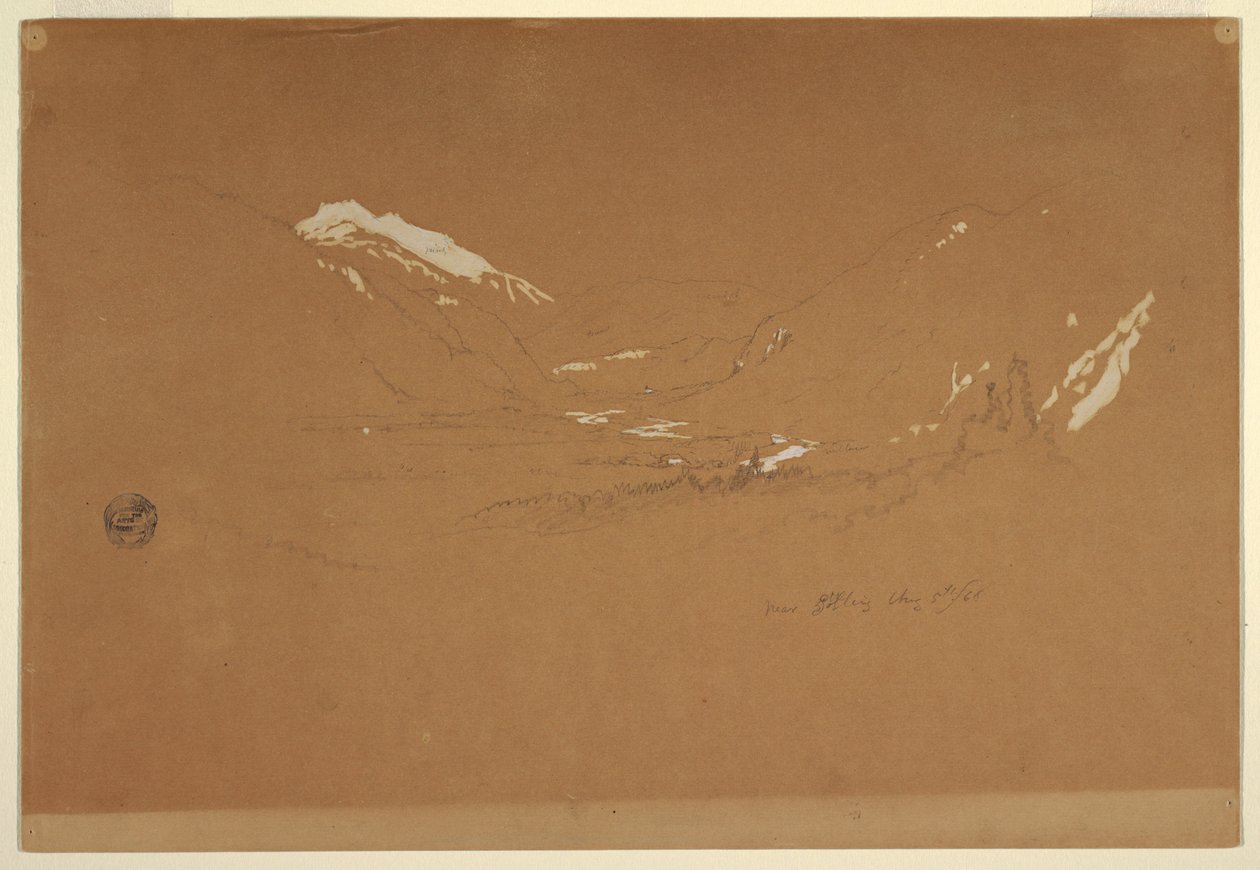 Kresba, Údolí "u Gollingu", Rakousko, 5. srpna 1868 od Frederic Edwin Church