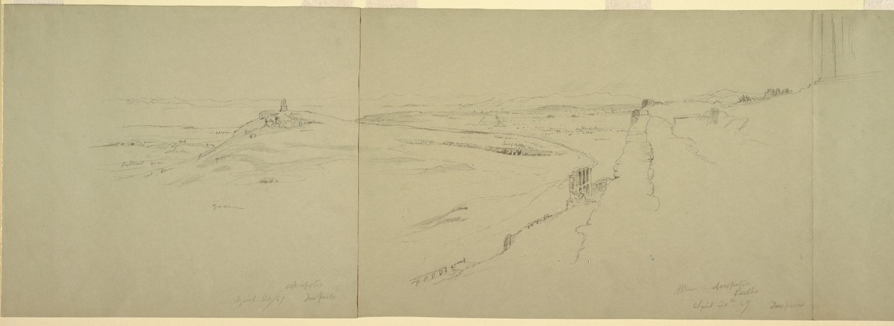 Kresba, Pohled z Akropole, 1869 od Frederic Edwin Church