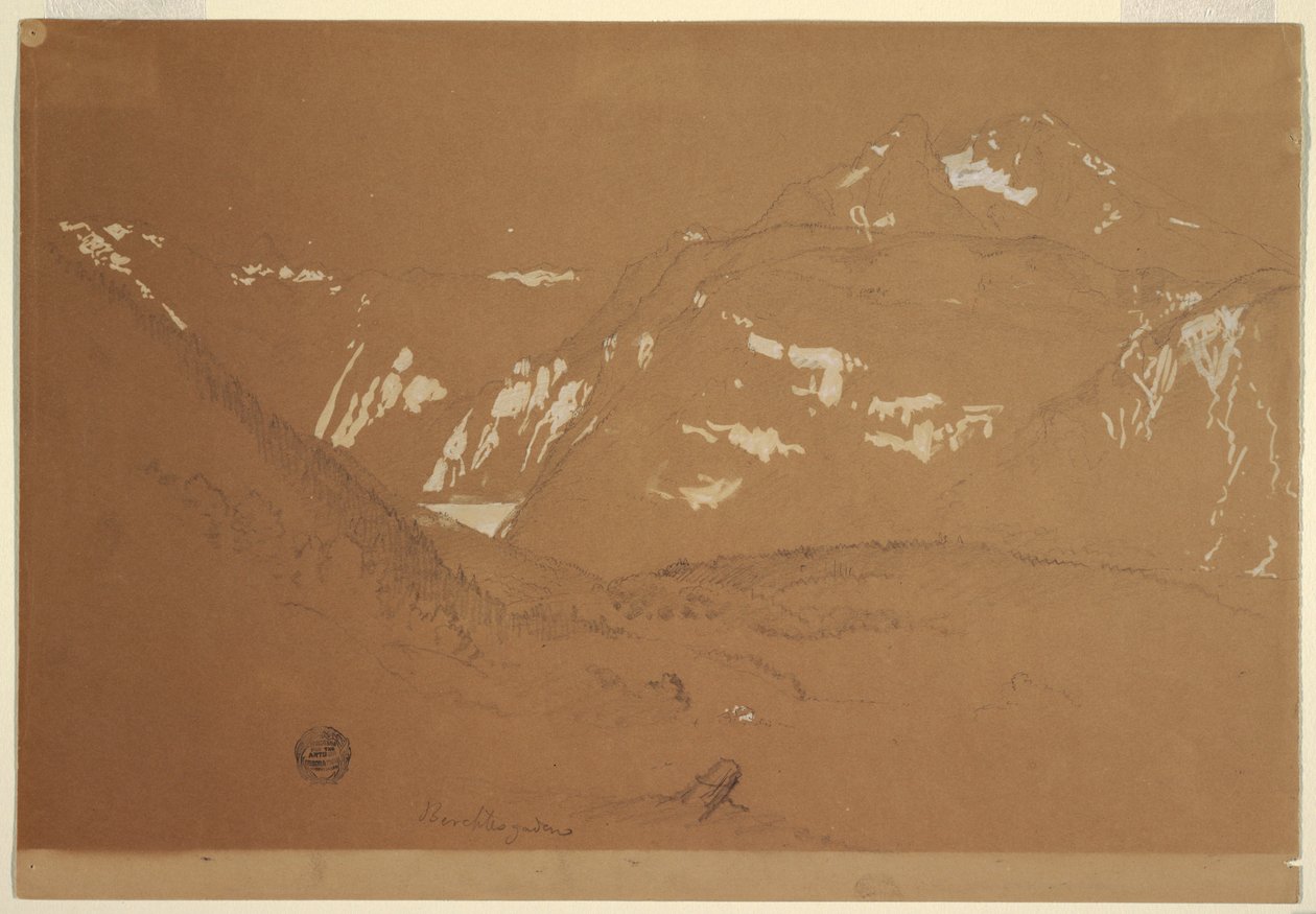 Kresba, Watxmann, Königssee a Schoenfeld Spitze..., červen-červenec 1868 od Frederic Edwin Church