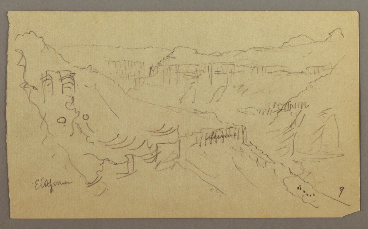 El Yemen Valley, Arábie: Pohled na Winding Valley s karavanou od Frederic Edwin Church