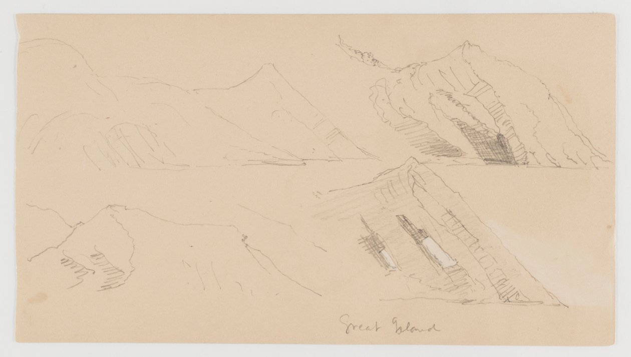 Velký ostrov, studie skalních útesů od Frederic Edwin Church