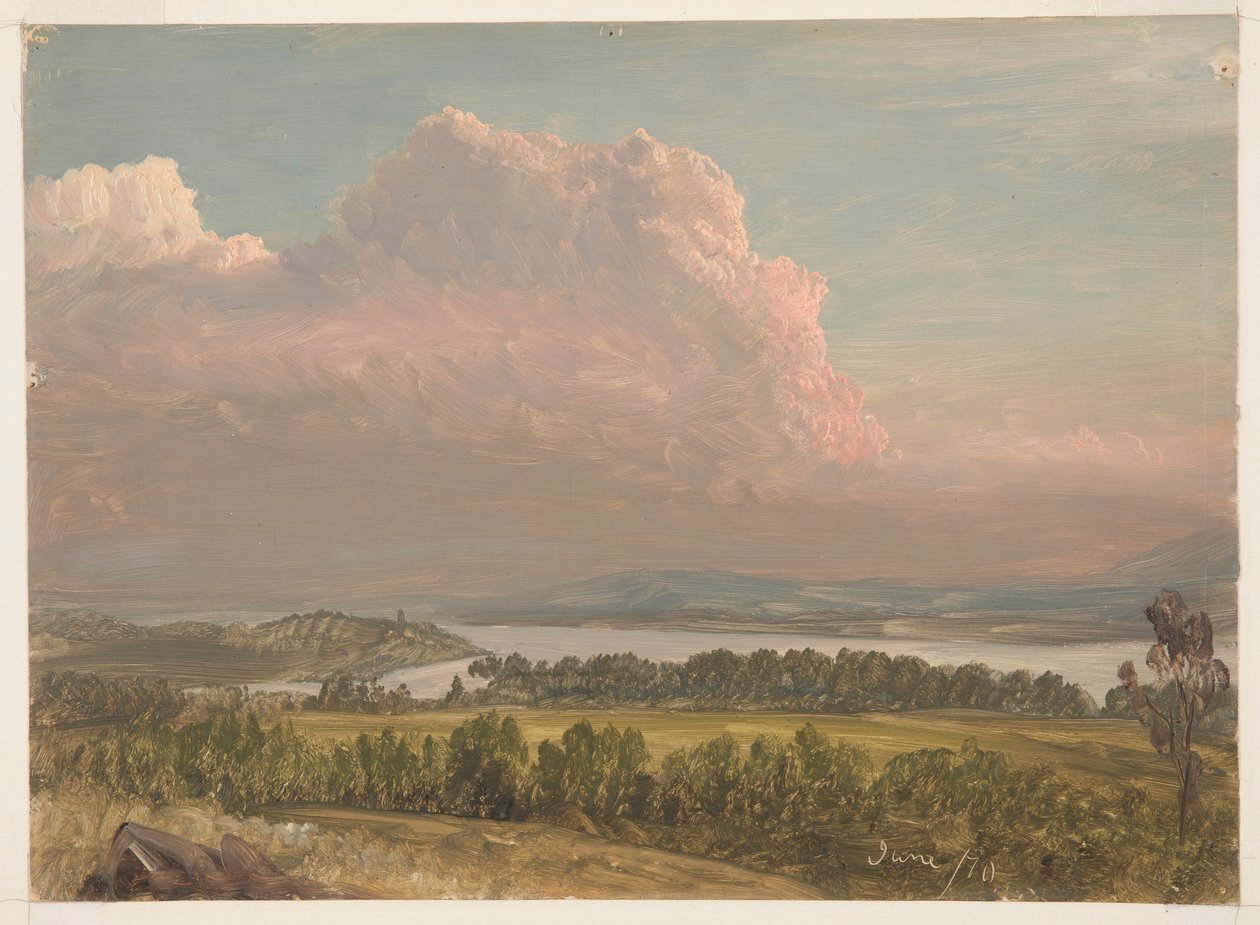 Vysoká oblačnost přes Hudson od Frederic Edwin Church