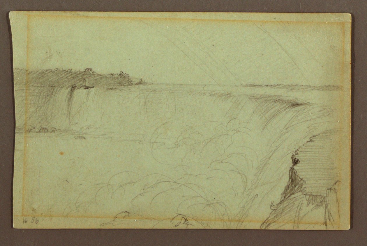 Horseshoe Falls s dvojitou duhou, řeka Niagara, Kanada od Frederic Edwin Church