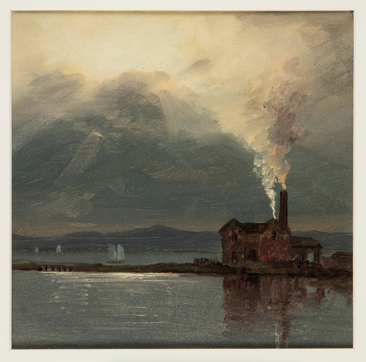 Řeka Hudson s Factory by Moonlight od Frederic Edwin Church