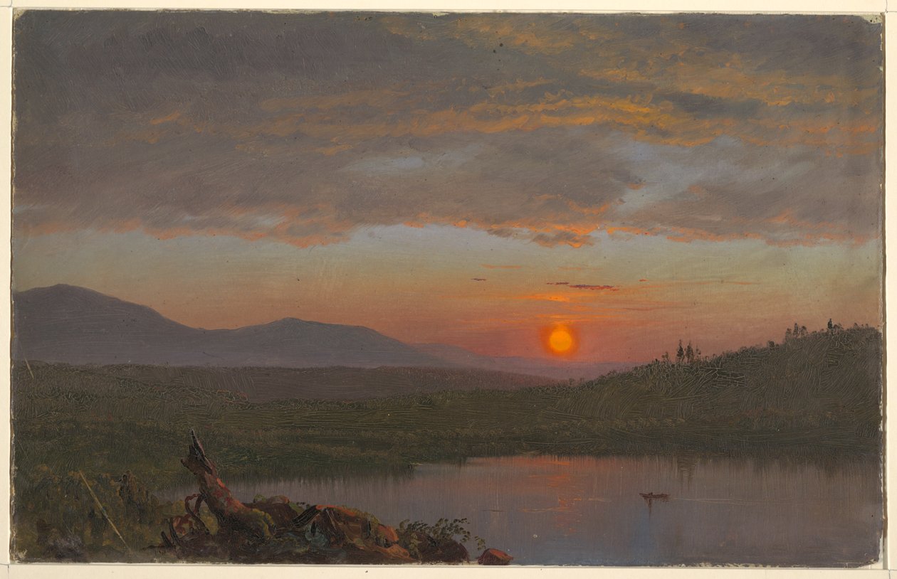 Hudson Valley, New York při západu slunce od Frederic Edwin Church