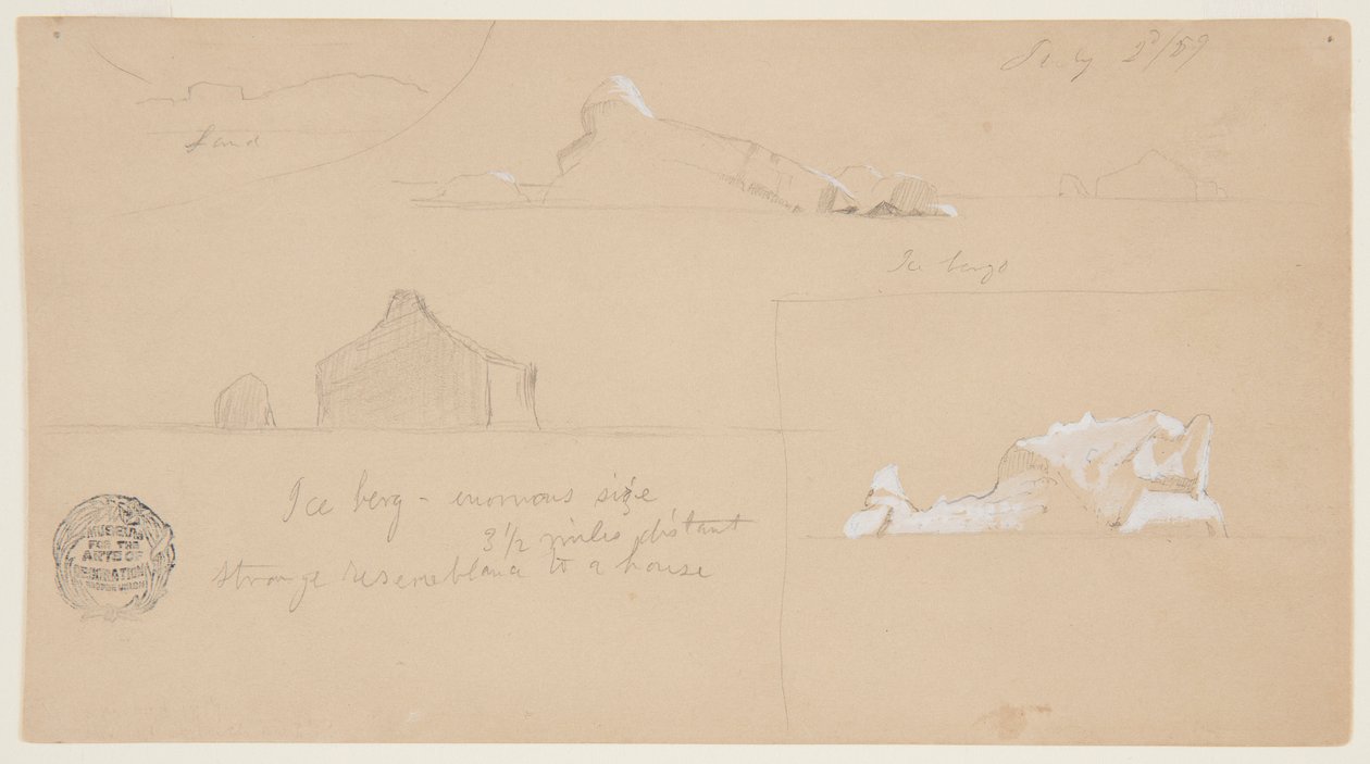 Ledovec s podivnou podobou domu od Frederic Edwin Church