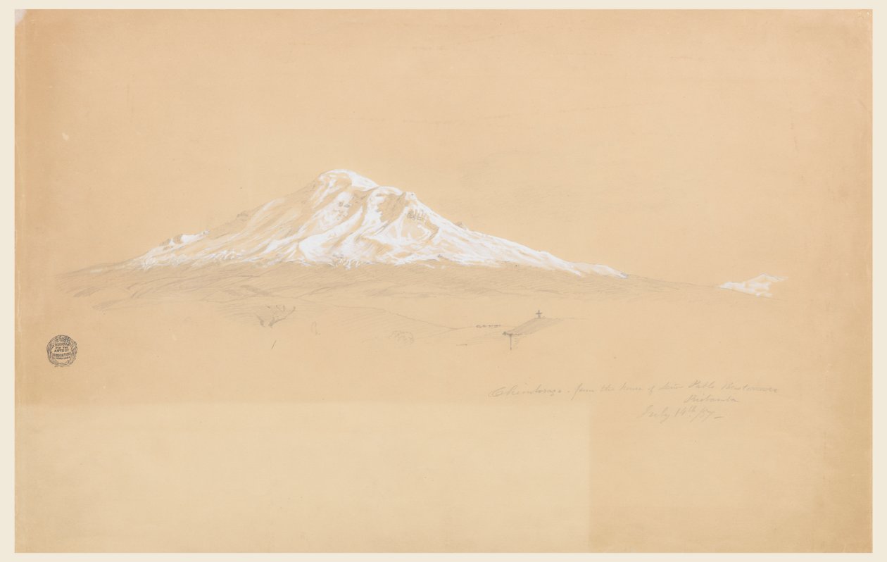 Mount Chimborazo z domu seniora Pabla Bustamante, Riobamba, Ekvádor od Frederic Edwin Church